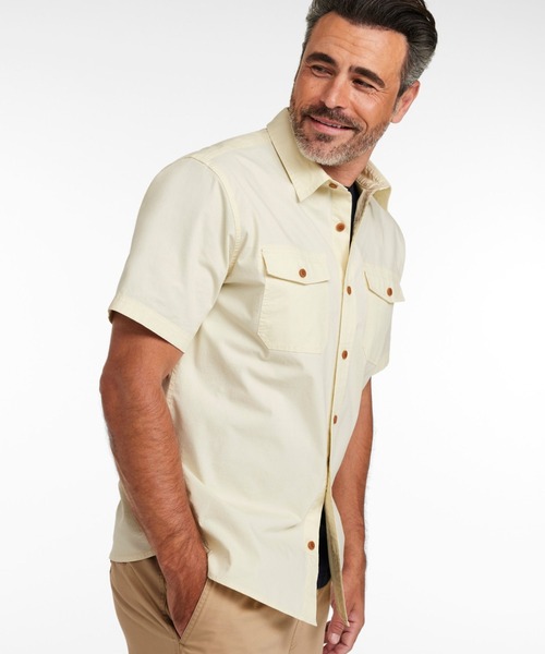 L.L.Bean(エルエルビーン)の「リバートン・リップストップ・シャツ、トラディショナル・フィット(ゆったりフィット) 半袖 米国フィット・レギュラー(シャツ/ブラウス・メンズ・セージグリーン/グレイッシュブルー/ライトブラウン/アイボリー・MEDIUM/SMALL/LARGE)」の16枚目の写真