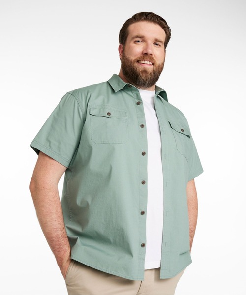 L.L.Bean(エルエルビーン)の「リバートン・リップストップ・シャツ、トラディショナル・フィット(ゆったりフィット) 半袖 米国フィット・レギュラー(シャツ/ブラウス・メンズ・セージグリーン/グレイッシュブルー/ライトブラウン/アイボリー・MEDIUM/SMALL/LARGE)」の18枚目の写真