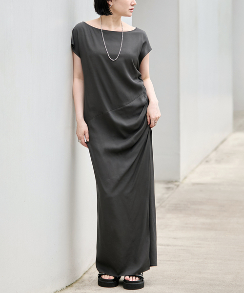 VERMEIL par iena 千鳥ネップツイードVネックロングワンピース VERMEIL par iena（ヴェルメイユパーイエナ）の「千鳥ネップ