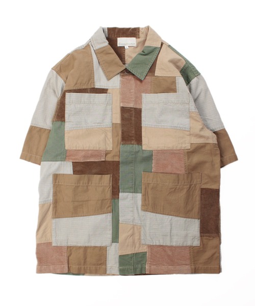 Universal Style Wear（ユニバーサルスタイルウェア）の「Universal Style Wear パッチワーク シャツ（シャツ/ブラウス・メンズ・ブラック/カーキ/オフホワイト/ベージュ・MEDIUM/LARGE/X-LARGE）」の13枚目の写真