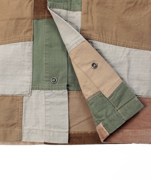 Universal Style Wear（ユニバーサルスタイルウェア）の「Universal Style Wear パッチワーク シャツ（シャツ/ブラウス・メンズ・ブラック/カーキ/オフホワイト/ベージュ・MEDIUM/LARGE/X-LARGE）」の16枚目の写真