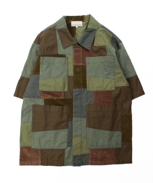 Universal Style Wear（ユニバーサルスタイルウェア）の「Universal Style Wear パッチワーク シャツ（シャツ/ブラウス・メンズ・ブラック/カーキ/オフホワイト/ベージュ・MEDIUM/LARGE/X-LARGE）」の20枚目の写真