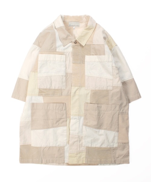 Universal Style Wear（ユニバーサルスタイルウェア）の「Universal Style Wear パッチワーク シャツ（シャツ/ブラウス・メンズ・ブラック/カーキ/オフホワイト/ベージュ・MEDIUM/LARGE/X-LARGE）」の18枚目の写真