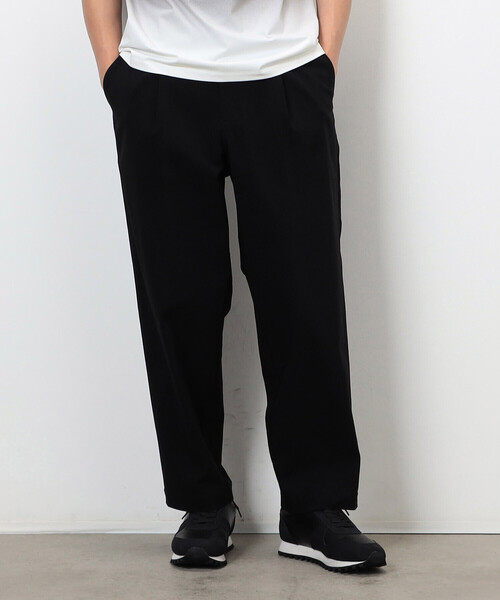 COMME CA ISM（コムサイズム）の「【スマートベーシックパンツ】ストレッチツイル ワイド テーパード パンツ（スラックス・メンズ・チャコール/ブラウン/ブラック/カーキ・SMALL/MEDIUM/LARGE）」の2枚目の写真