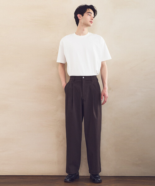 COMME CA ISM（コムサイズム）の「【スマートベーシックパンツ】ストレッチツイル ワイド テーパード パンツ（スラックス・メンズ・チャコール/ブラウン/ブラック/カーキ・SMALL/MEDIUM/LARGE）」の6枚目の写真