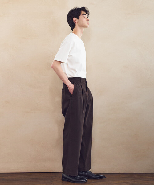 COMME CA ISM（コムサイズム）の「【スマートベーシックパンツ】ストレッチツイル ワイド テーパード パンツ（スラックス・メンズ・チャコール/ブラウン/ブラック/カーキ・SMALL/MEDIUM/LARGE）」の7枚目の写真