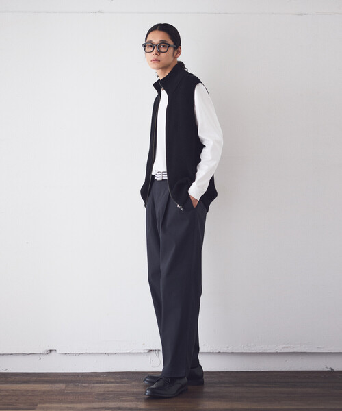 COMME CA ISM（コムサイズム）の「【スマートベーシックパンツ】ストレッチツイル ワイド テーパード パンツ（スラックス・メンズ・チャコール/ブラウン/ブラック/カーキ・SMALL/MEDIUM/LARGE）」の14枚目の写真