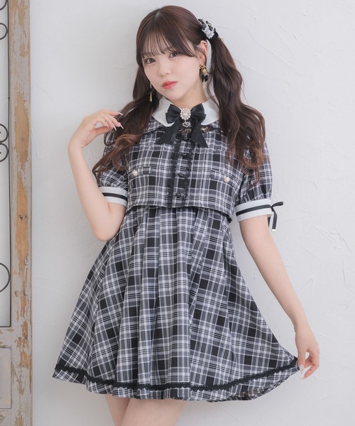 激レア新品タグ付き大人気Redy DJ TWEET ワンピース完売品 セール】デコルテ開きツーピー風ワンピース（ワンピース