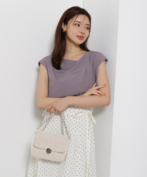 PROPORTION BODY DRESSING(プロポーションボディドレッシング)の「ニュアンスネックフレンチスリーブブラウス / 1215210617(シャツ/ブラウス・レディース・ダークグレー/オフホワイト/ボルドー/ネイビー・FREE)」の1枚目の写真