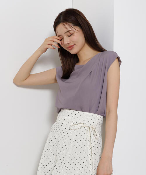 PROPORTION BODY DRESSING(プロポーションボディドレッシング)の「ニュアンスネックフレンチスリーブブラウス / 1215210617(シャツ/ブラウス・レディース・ダークグレー/オフホワイト/ボルドー/ネイビー・FREE)」の6枚目の写真