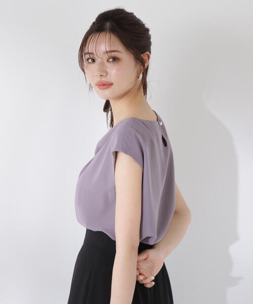 PROPORTION BODY DRESSING(プロポーションボディドレッシング)の「ニュアンスネックフレンチスリーブブラウス / 1215210617(シャツ/ブラウス・レディース・ダークグレー/オフホワイト/ボルドー/ネイビー・FREE)」の12枚目の写真