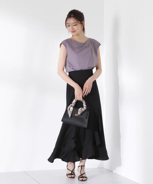 PROPORTION BODY DRESSING(プロポーションボディドレッシング)の「ニュアンスネックフレンチスリーブブラウス / 1215210617(シャツ/ブラウス・レディース・ダークグレー/オフホワイト/ボルドー/ネイビー・FREE)」の13枚目の写真