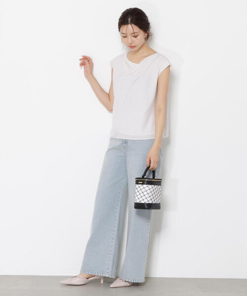 PROPORTION BODY DRESSING(プロポーションボディドレッシング)の「ニュアンスネックフレンチスリーブブラウス / 1215210617(シャツ/ブラウス・レディース・ダークグレー/オフホワイト/ボルドー/ネイビー・FREE)」の18枚目の写真