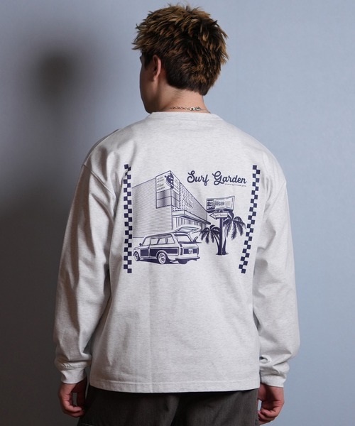 ムラサキスポーツ（ムラサキスポーツ）の「【ムラサキスポーツ限定】DEAR LAUREL/ディアローレル 長袖 Tシャツ ロンT バックプリント SURF GARDEN LONG SLEEVE T D25F-2201（Tシャツ/カットソー・メンズ・オレンジ/ヘザーグレー/ブラック・L/XL/M）」の12枚目の写真