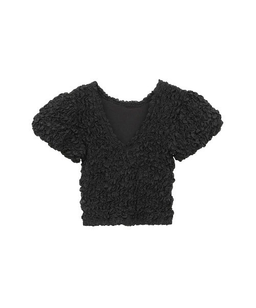 CLANE（クラネ）の「CLANE/クラネ/W FACE SHIRRING CROPPED TOPS