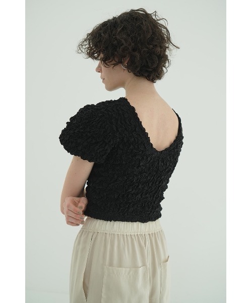 トップス CLANE W FACE SHIRRING CROPPED TOPS CLANE(クラネ)のW FACE SHIRRING TOPS通販 | 集英社HAPPY PLUS STORE