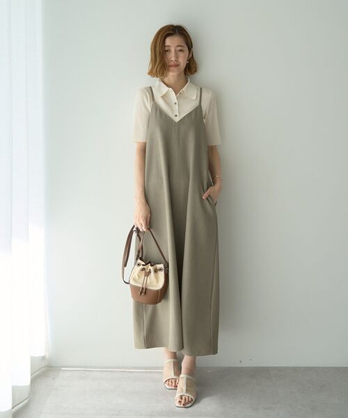 YECCA VECCA(イェッカヴェッカ)の「2wayレースアップキャミワンピース(ワンピース・レディース・ブラック/カーキ/ブルーグリーン・FREE)」の8枚目の写真