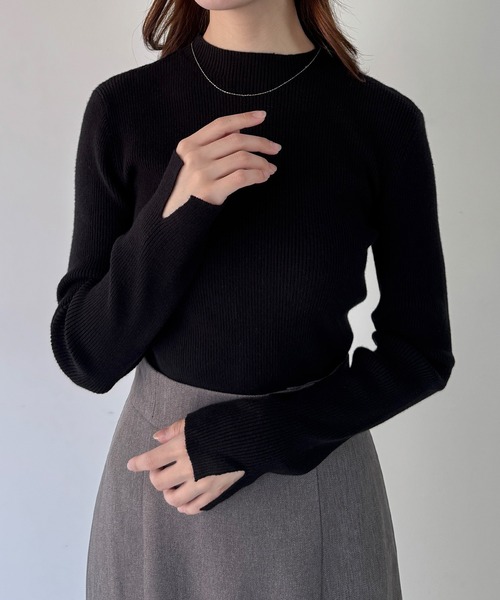 mipiarl(ミピアール)の「袖口スリットリブニット(ニット/セーター・レディース・ピンクベージュ/アイボリー/ブラック・LARGE/MEDIUM)」の10枚目の写真