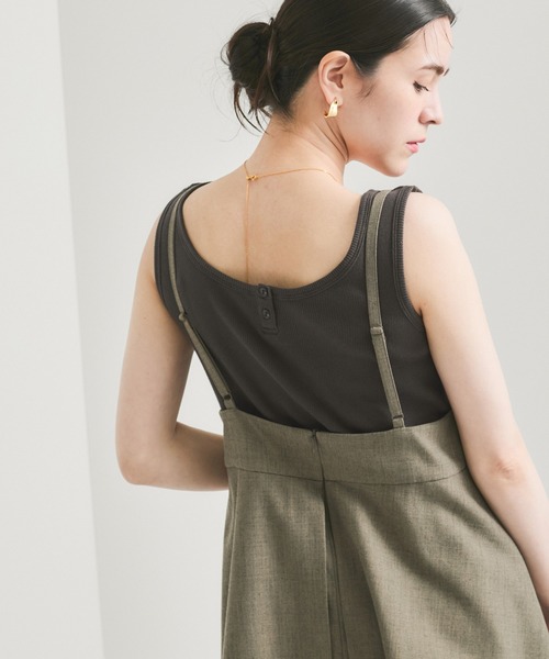 Healthknit/ヘルスニット】Tubular Rib Henley/N 2Way Tanktop