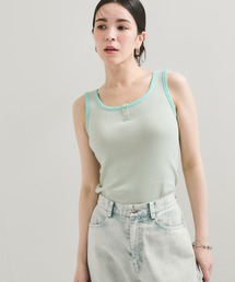 【Healthknit/ヘルスニット】Tubular Rib Henley/N 2Way Tanktop