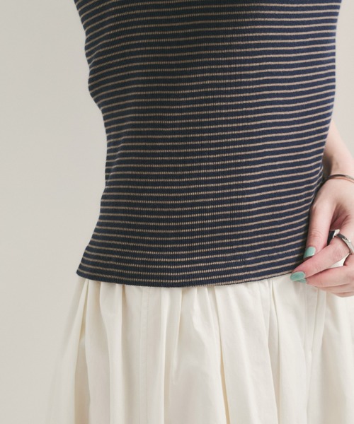 Healthknit(ヘルスニット)の「【Healthknit/ヘルスニット】Tubular Rib Henley/N 2Way Tanktop(タンクトップ・レディース・ブルー系その他2/ダークパープル/ミント/ホワイト/チャコールグレー・FREE)」の11枚目の写真