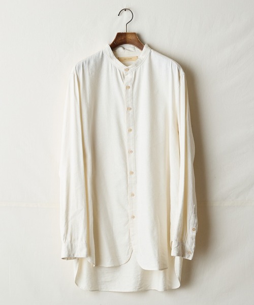 suzuki takayuki（スズキタカユキ）の「peasant shirt（シャツ/ブラウス・メンズ・ブラック/チャコールグレー/オフホワイト/ライトグレー・01/02/00）」の2枚目の写真