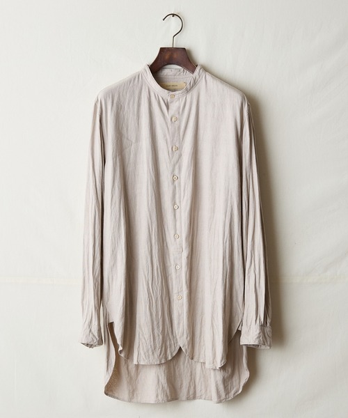 suzuki takayuki（スズキタカユキ）の「peasant shirt（シャツ/ブラウス・メンズ・ブラック/チャコールグレー/オフホワイト/ライトグレー・01/02/00）」の4枚目の写真