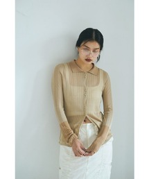 marjour（マージュール）の「SHEER POLO KNIT（カーディガン/ボレロ・レディース）」