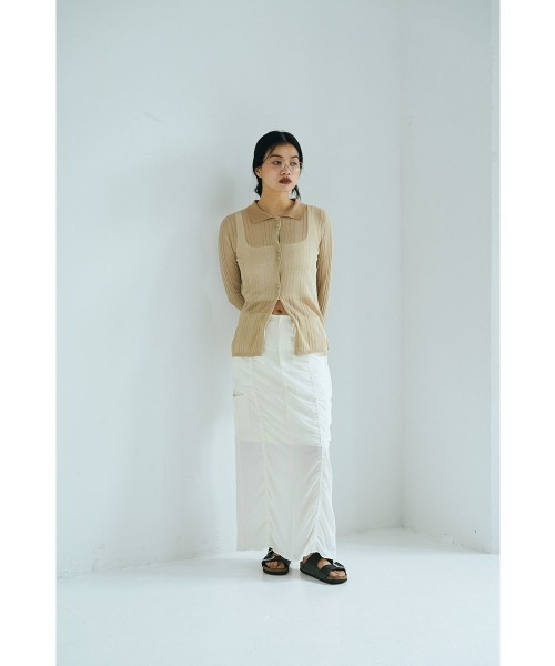 marjour(マージュール)の「SHEER POLO KNIT(カーディガン/ボレロ・レディース・ベージュ・M)」の17枚目の写真