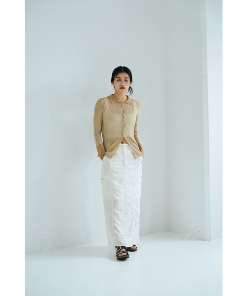 marjour(マージュール)の「SHEER POLO KNIT(カーディガン/ボレロ・レディース・ベージュ・M)」の20枚目の写真