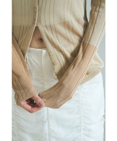 marjour(マージュール)の「SHEER POLO KNIT(カーディガン/ボレロ・レディース・ベージュ・M)」の4枚目の写真