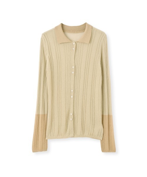 marjour(マージュール)の「SHEER POLO KNIT(カーディガン/ボレロ・レディース・ベージュ・M)」の5枚目の写真