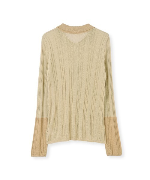 marjour(マージュール)の「SHEER POLO KNIT(カーディガン/ボレロ・レディース・ベージュ・M)」の6枚目の写真