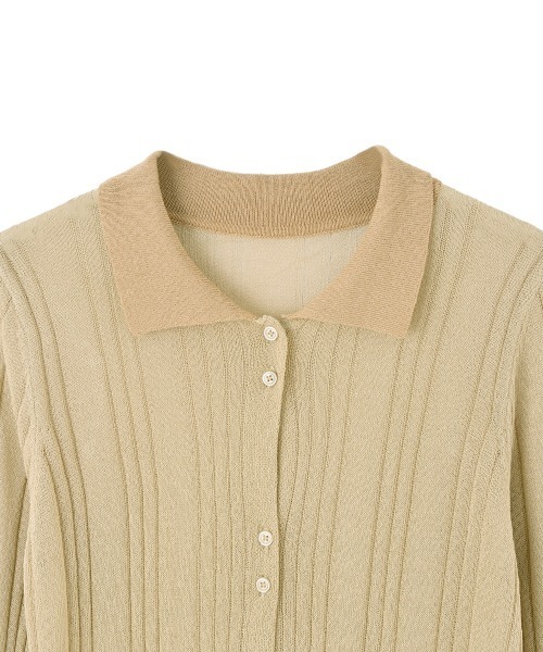 marjour(マージュール)の「SHEER POLO KNIT(カーディガン/ボレロ・レディース・ベージュ・M)」の7枚目の写真
