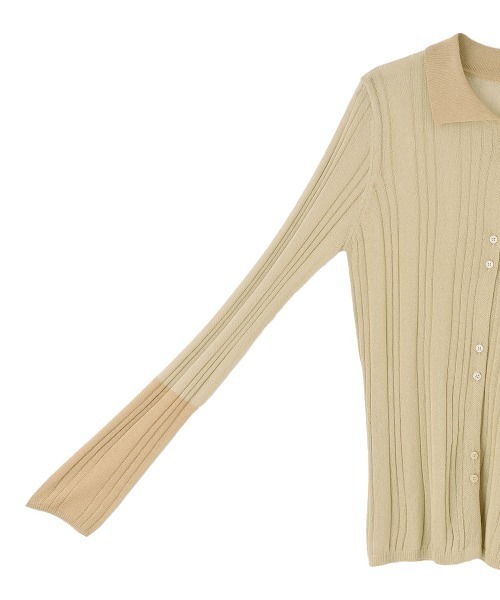 marjour(マージュール)の「SHEER POLO KNIT(カーディガン/ボレロ・レディース・ベージュ・M)」の8枚目の写真