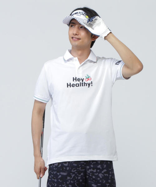 【PEARLY GATES】Peチェックサッカー半袖ポロシャツ