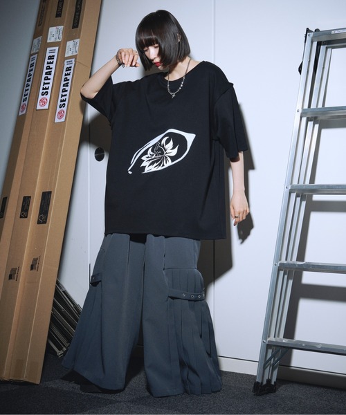狐独(コドク)の「フォックスプリント2wayノースリーブTシャツ(Tシャツ/カットソー・メンズ・ブラック/オフホワイト・MEDIUM/LARGE)」の17枚目の写真