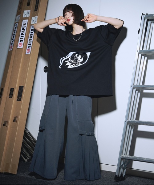 狐独(コドク)の「フォックスプリント2wayノースリーブTシャツ(Tシャツ/カットソー・メンズ・ブラック/オフホワイト・MEDIUM/LARGE)」の18枚目の写真