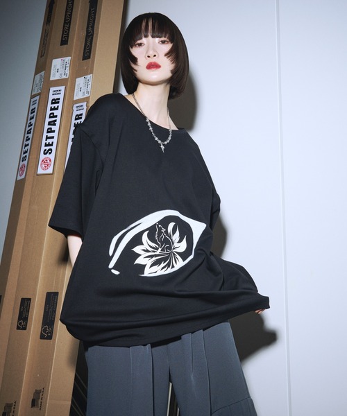 狐独(コドク)の「フォックスプリント2wayノースリーブTシャツ(Tシャツ/カットソー・メンズ・ブラック/オフホワイト・MEDIUM/LARGE)」の19枚目の写真