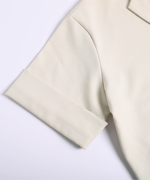 La-gemme（ラジェム）の「ハーフスリーブジャケット（その他アウター・レディース・グレー/オフホワイト/ブラック/グレイッシュベージュ/ベージュ・フリー）」の12枚目の写真