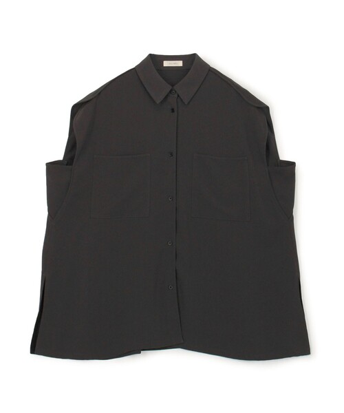 ジャージーライクジョーゼット パイピングブラウス（シャツ/ブラウス