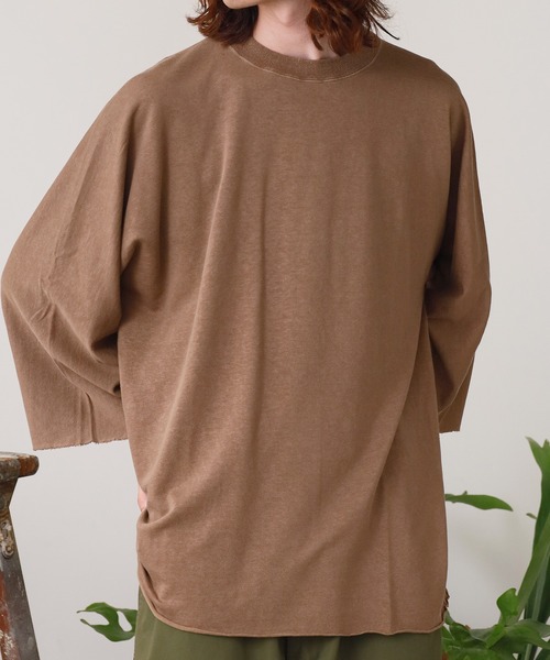 美品　REMI RELIEF FOOTBALL LONGSLEEVE Tブラウン REMI RELIEF/レミ レリーフ】 FOOTBALL LONG SLEEVE T-SHIRTS（Tシャツ