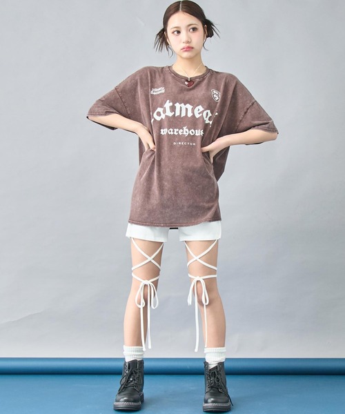 ANAP（アナップ）の「【 セルフカット調節可能 】クロスストラップバイカーレギンスパンツ（その他パンツ・レディース・ホワイト/ブラック・XS/S）」の6枚目の写真