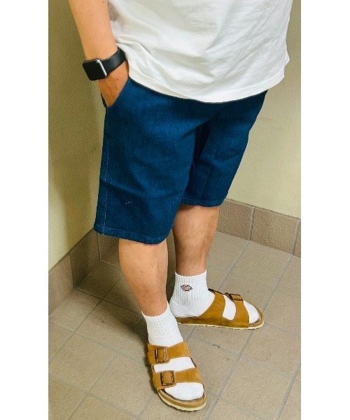 B'day(ビーデイ)の「デニムショートパンツ スーパーストレッチ(デニムパンツ・メンズ・インディゴブルー/ダークインディゴブルー・X-LARGE/LARGE/MEDIUM)」の3枚目の写真