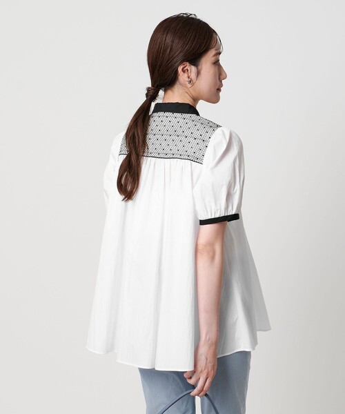 UNITEDARROWSエンブロイダリードルマンスリーブブラウス白 UNITED ARROWS エンブロイダリー ドルマンスリーブ ブラウス