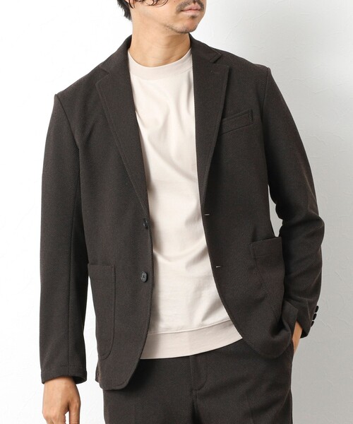 NOLLEY’S（ノーリーズ）の「《ビジカジ/セットアップ対応》【尾州】先染めハニカムイージーJK 25AW（テーラードジャケット・メンズ・グレー/ネイビー/ダークブラウン/ブラック・S/M/L/XL/XXL）」の3枚目の写真