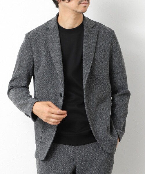NOLLEY’S（ノーリーズ）の「《ビジカジ/セットアップ対応》【尾州】先染めハニカムイージーJK 25AW（テーラードジャケット・メンズ・グレー/ネイビー/ダークブラウン/ブラック・S/M/L/XL/XXL）」の2枚目の写真
