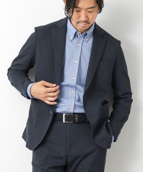 NOLLEY’S（ノーリーズ）の「《ビジカジ/セットアップ対応》【尾州】先染めハニカムイージーJK 25AW（テーラードジャケット・メンズ・グレー/ネイビー/ダークブラウン/ブラック・S/M/L/XL/XXL）」の5枚目の写真