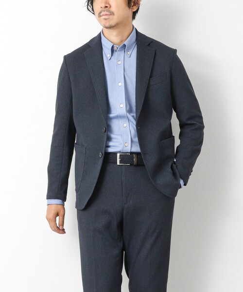 NOLLEY’S（ノーリーズ）の「《ビジカジ/セットアップ対応》【尾州】先染めハニカムイージーJK 25AW（テーラードジャケット・メンズ・グレー/ネイビー/ダークブラウン/ブラック・S/M/L/XL/XXL）」の6枚目の写真