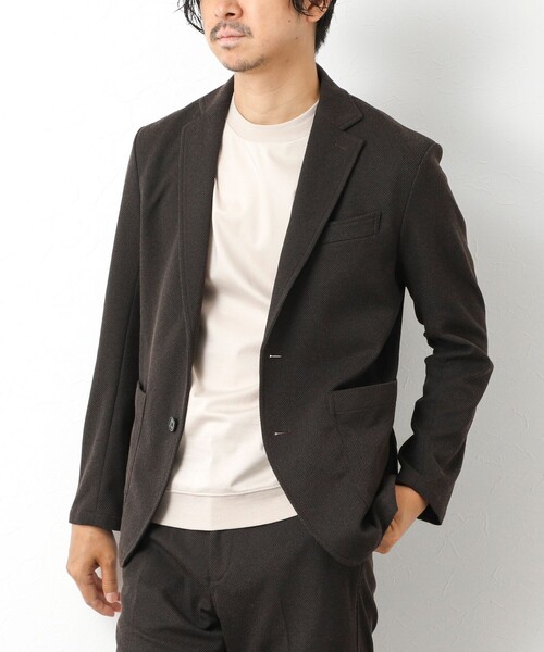 NOLLEY’S（ノーリーズ）の「《ビジカジ/セットアップ対応》【尾州】先染めハニカムイージーJK 25AW（テーラードジャケット・メンズ・グレー/ネイビー/ダークブラウン/ブラック・S/M/L/XL/XXL）」の15枚目の写真